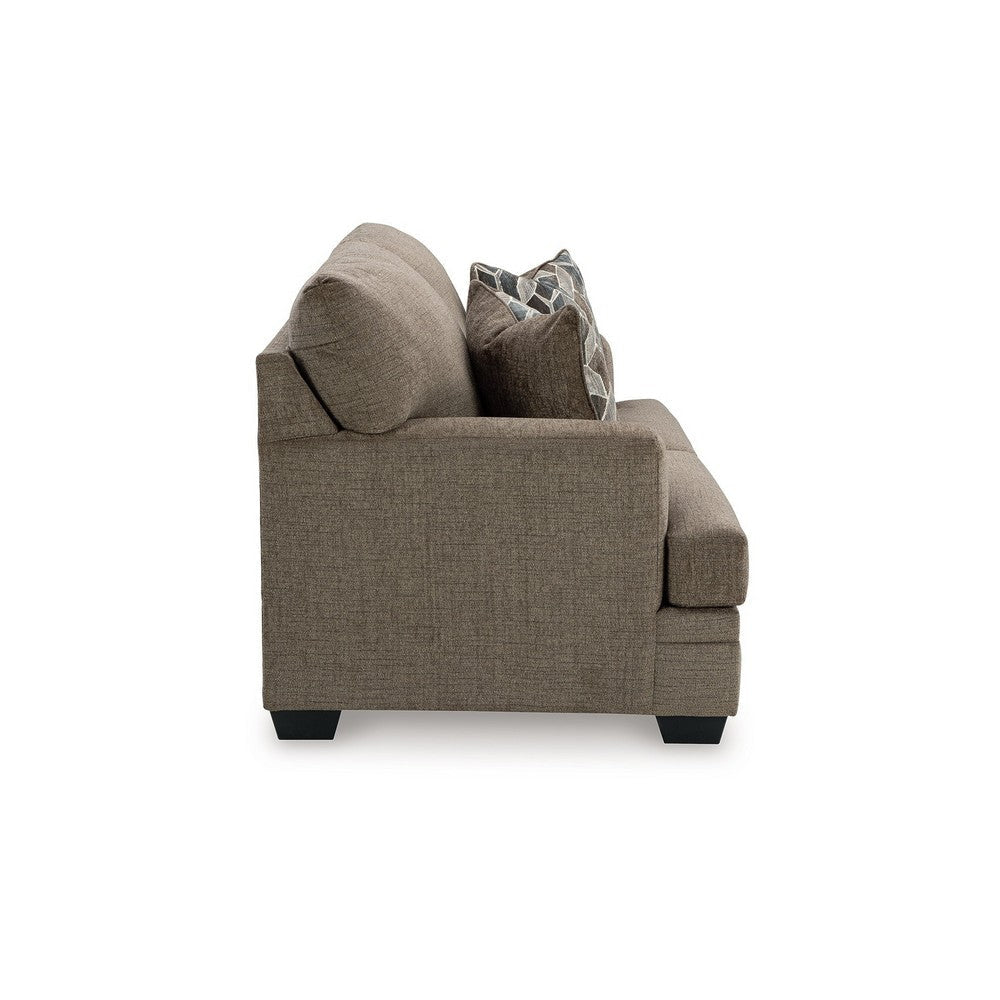 Ashley Ead Loveseat 4 Accent Throw Pillows Nutmeg Brown Polyester 67 Inch BM332315