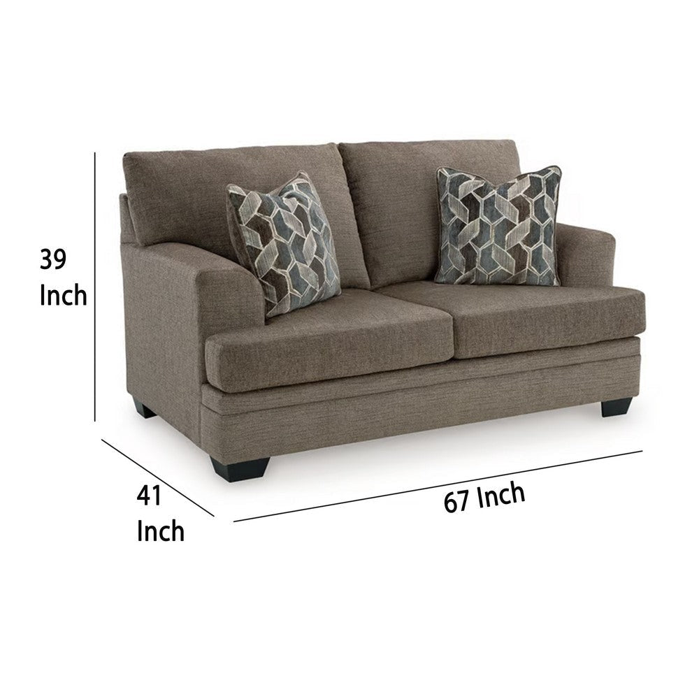 Ashley Ead Loveseat 4 Accent Throw Pillows Nutmeg Brown Polyester 67 Inch BM332315