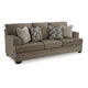 Ashley Ead Sofa, 4 Accent Throw Pillows, Foam, Nutmeg Brown Polyester 92 Inch