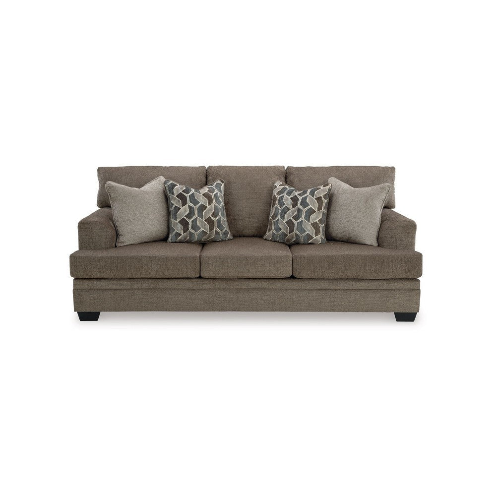 Ashley Ead Queen Size Sofa Sleeper 4 Accent Pillows Nutmeg Brown Polyester BM332317