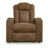 Ashley Alexy Power Recliner Chair Cupholder USB Port Brown Faux Leather BM332319