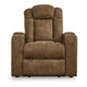 Ashley Alexy Power Recliner Chair Cupholder USB Port Brown Faux Leather BM332319