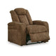 Ashley Alexy Power Recliner Chair Cupholder USB Port Brown Faux Leather BM332319