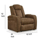 Ashley Alexy Power Recliner Chair Cupholder USB Port Brown Faux Leather BM332319