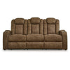 Ashley Alexy Power Recliner Sofa USB Storage Brown Faux Leather 86 Inch BM332320