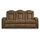 Ashley Alexy Power Recliner Sofa USB Storage Brown Faux Leather 86 Inch BM332320