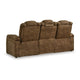 Ashley Alexy Power Recliner Sofa USB Storage Brown Faux Leather 86 Inch BM332320