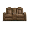 Ashley Zane Power Recliner Loveseat Adjustable Headrest Gray Faux Nubuck Suede BM332321