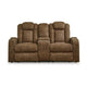 Ashley Zane Power Recliner Loveseat Adjustable Headrest Gray Faux Nubuck Suede BM332321