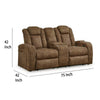 Ashley Zane Power Recliner Loveseat Adjustable Headrest Gray Faux Nubuck Suede BM332321