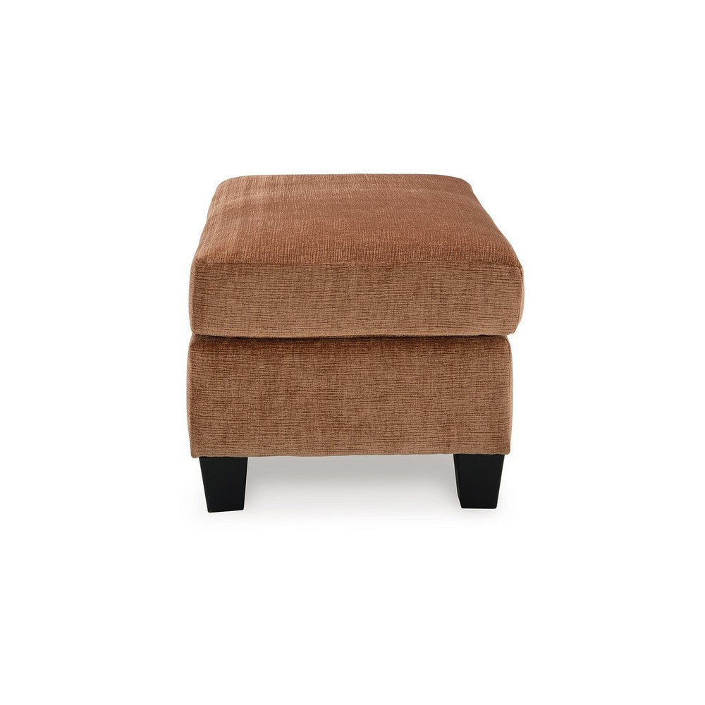 Ashley Emilia Rectangular Ottoman Bench Soft Clay Brown Polyester 24x34 Inch BM332327