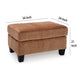 Ashley Emilia Rectangular Ottoman Bench Soft Clay Brown Polyester 24x34 Inch BM332327