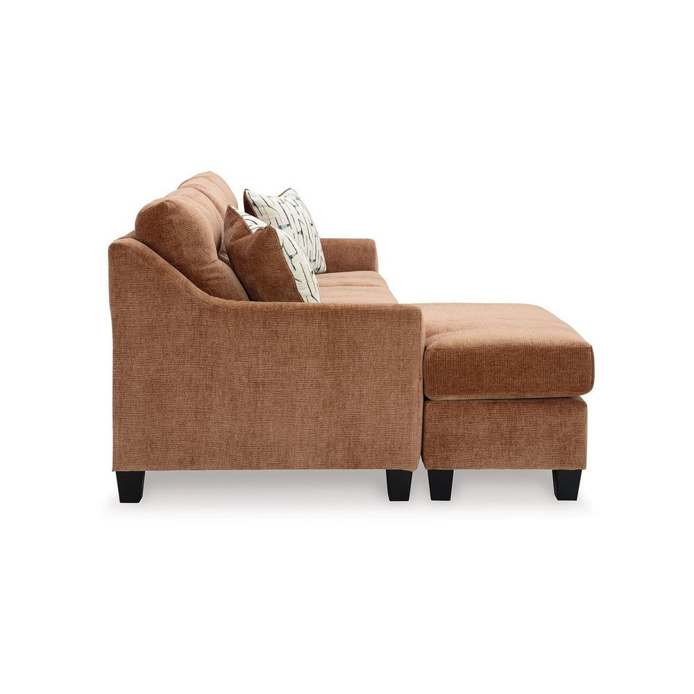 Ashley Emilia Sofa Chaise Sectional 2 Pillows Clay Brown Polyester 88 Inch BM332328