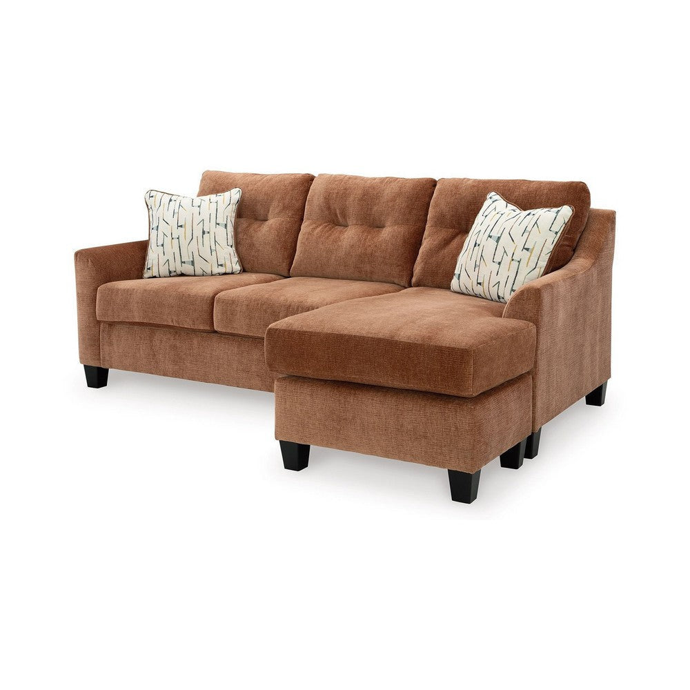 Ashley Emilia Queen Sofa Chaise Sleeper 3 Accent Pillows Brown Polyester BM332330