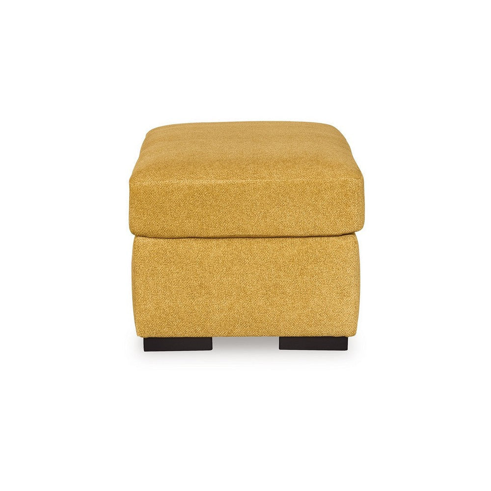 Ashley Viena Rectangular Accent Ottoman Soft Yellow Faux Velvet 24x39 Inch BM332335