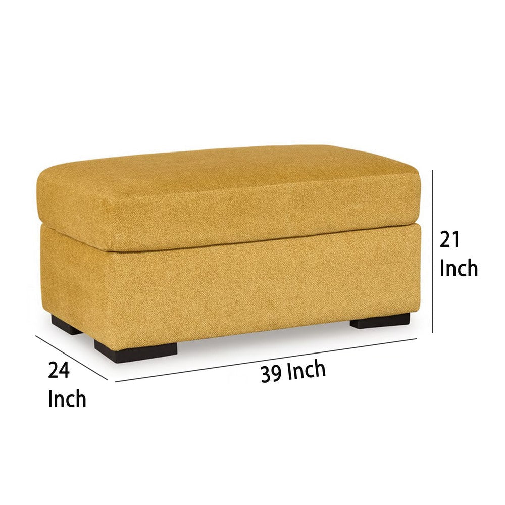 Ashley Viena Rectangular Accent Ottoman Soft Yellow Faux Velvet 24x39 Inch BM332335