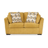 Ashley Viena Loveseat 2 Accent Throw Pillows Yellow Faux Velvet 68 Inch BM332337