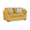 Ashley Viena Loveseat, 2 Accent Throw Pillows, Yellow Faux Velvet 68 Inch