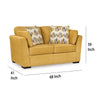 Ashley Viena Loveseat 2 Accent Throw Pillows Yellow Faux Velvet 68 Inch BM332337
