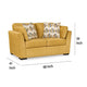Ashley Viena Loveseat 2 Accent Throw Pillows Yellow Faux Velvet 68 Inch BM332337