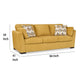 Ashley Viena Sofa 2 Accent Throw Pillows Soft Yellow Faux Velvet 92 Inch BM332338