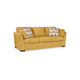 Ashley Viena Sofa, 2 Accent Throw Pillows, Soft Yellow Faux Velvet 92 Inch