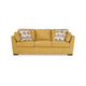 Ashley Viena Queen Sofa Sleeper 2 Accent Bolster Pillows Yellow Faux Velvet BM332339