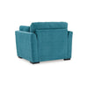 Ashley Viena Oversized Accent Chair 2 Bolster Pillows Teal Blue Faux Velvet BM332341