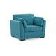 Ashley Viena Oversized Accent Chair, 2 Bolster Pillows, Teal Blue Faux Velvet