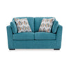 Ashley Viena Loveseat 2 Accent Throw Pillows Teal Blue Faux Velvet 68 Inch BM332342