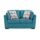 Ashley Viena Loveseat 2 Accent Throw Pillows Teal Blue Faux Velvet 68 Inch BM332342