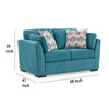 Ashley Viena Loveseat 2 Accent Throw Pillows Teal Blue Faux Velvet 68 Inch BM332342