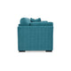 Ashley Viena Sofa with 2 Accent Throw Pillows Teal Blue Faux Velvet 94 Inch BM332343