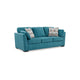 Ashley Viena Sofa with 2 Accent Throw Pillows Teal Blue Faux Velvet 94 Inch BM332343