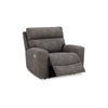 Ashley Corbin Power Recliner Chair, Adjustable, USB Port, Gray Faux Leather