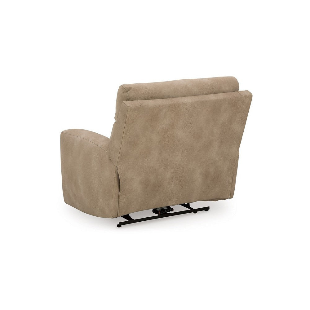Ashley Corbin Power Recliner Chair Adjustable USB Port Brown Faux Leather BM332346