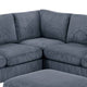 Fero 4pc L Sectional Sofa Loveseat Wedge Ottoman Set Gray Corduroy BM332359