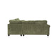 Fero 4pc L Sectional Sofa Wedge n Ottoman Set Sage Green Corduroy BM332360