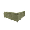 Fero 4pc L Sectional Sofa Wedge n Ottoman Set Sage Green Corduroy BM332360