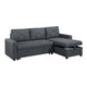 Gero Sectional Sofa Pull Out Bed, Reversible Storage Chaise, Dark Gray