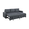 Gero Sectional Sofa Pull Out Bed Reversible Storage Chaise Dark Gray BM332361