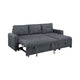 Gero Sectional Sofa Pull Out Bed Reversible Storage Chaise Dark Gray BM332361