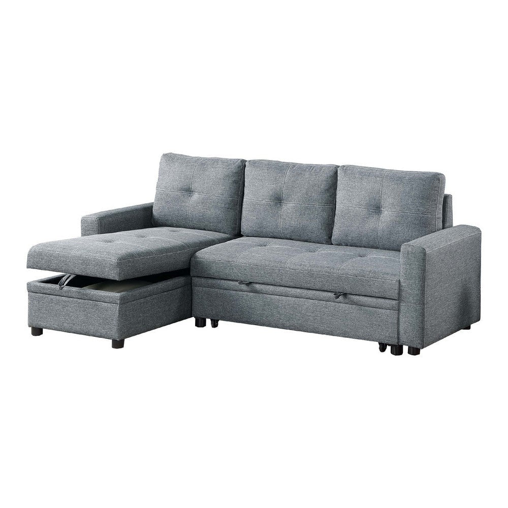 Gero Sectional Sofa Set with Reversible Storage Chaise Light Gray BM332362