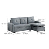 Gero Sectional Sofa Set with Reversible Storage Chaise Light Gray BM332362
