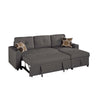 Pero Sectional Sofa Pull Out Bed with Storage Chaise Pillows Black BM332363