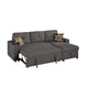 Pero Sectional Sofa Pull Out Bed with Storage Chaise Pillows Black BM332363