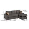 Pero Sectional Sofa Pull Out Bed with Storage Chaise Pillows Black BM332363