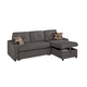 Pero Sectional Sofa Pull Out Bed with Storage Chaise, Pillows, Black
