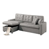 Dero Convertible Sectional Sofa Storage Chaise Gray Faux Leather BM332367