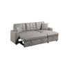 Dero Convertible Sectional Sofa Storage Chaise Gray Faux Leather BM332367